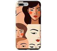Custodia per iPhone 7 Plus/8 Plus Volti femminili astratti Design moderno in stile minimalista