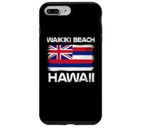 Custodia per iPhone 7 Plus/8 Plus Waikiki Beach Hawaii Honolulu Oahu Bandiera Hawaii Design