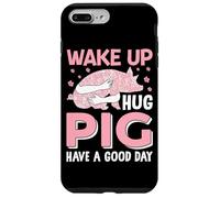 Custodia per iPhone 7 Plus/8 Plus Wake Up Hug Pig Buona giornata