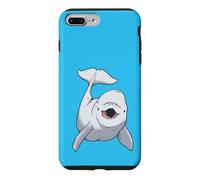 Custodia per iPhone 7 Plus/8 Plus White Baby Whale Beluga White Whale Marine Mammifero Bambini