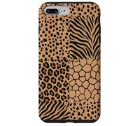 Custodia per iPhone 7 Plus/8 Plus Wild Safari Animal Patchwork Beige Pattern Collage
