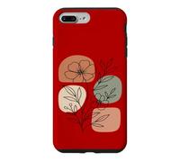 Custodia per iPhone 7 Plus/8 Plus Wildflower Line Art Abstract Botanical Mid Century
