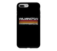 Custodia per iPhone 7 Plus/8 Plus Wilmington, North Carolina, design retrò a righe, stile vintage, con città