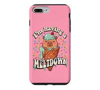 Custodia per iPhone 7 Plus/8 Plus Womens Girls I'm Having A Meltdown Ice Cream Capybara Lover