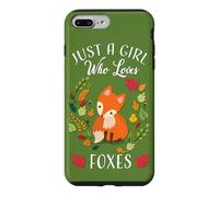 Custodia per iPhone 7 Plus/8 Plus Womens Kids Fall Leaves Boho Just A Girl Who Loves Foxes
