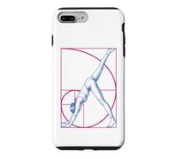 Custodia per iPhone 7 Plus/8 Plus Yoga Girl Fibonacci geometria a spirale verso il basso cane posa