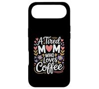 Custodia per iPhone Air A Tired Mom Who Loves Coffee Heart Cute Citazione