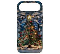 Custodia per iPhone Air Albero di Natale Luce Vetro Stained Glass Holiday Lover Inverno