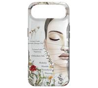 Custodia per iPhone Air Anatomia dei muscoli del viso di tema di bellezza con fiori selvatici