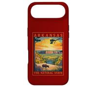 Custodia per iPhone Air Arkansas GPS Coordinates Travel Poster Opera d'arte Natural State