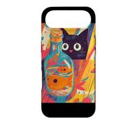 Custodia per iPhone Air Arte Di Gatto Nero Curioso E Pesciolino Rosso