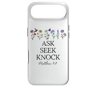 Custodia per iPhone Air Ask Seek Knock Bible Verse Matthew 7:7 Scripture Christian