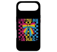 Custodia per iPhone Air Bandiera pansessuale con scritta "I Put The Pan In Panic Panic" LGBTQ