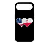 Custodia per iPhone Air Bandiere USA e Polonia - Cuori vintage americani e polacchi
