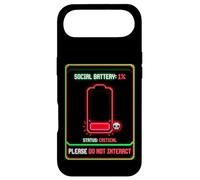 Custodia per iPhone Air Batteria sociale 1% a basso consumo energetico Pixel Art Salute mentale