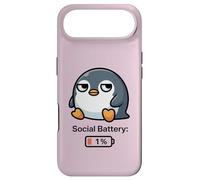 Custodia per iPhone Air Batteria sociale 1 per cento divertente citazione antisociale carino pinguino