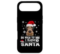 Custodia per iPhone Air Be Nice To Me I Know Santa Airedale Terrier Dog Christmas