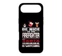 Custodia per iPhone Air Be Nice To The Firefighter Santa Is Watching Funny Christmas
