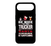 Custodia per iPhone Air Be Nice To The Trucker Santa Is Watching Funny Christmas