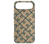 Custodia per iPhone Air Beige Brown Geometric Jigsaw Tile Parts Classic Pattern