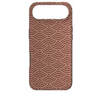 Custodia per iPhone Air Beige Brown Semicircle Curves Seigaiha Geometric Pattern