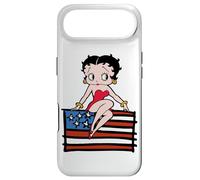 Custodia per iPhone Air Betty Boop Americana posa con la bandiera a stelle e strisce