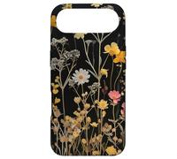 Custodia per iPhone Air Black Boho Aesthetic Mixed Flowers Pressed Flower