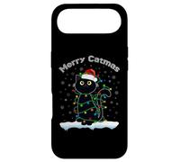 Custodia per iPhone Air Black Cat Natale luce gatto cappello Babbo Natale maglione Merry Catmas