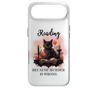 Custodia per iPhone Air Black Cat Reading Because Murder is Wrong Books Cats Bookish
