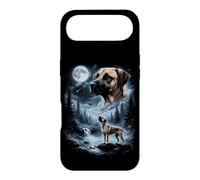 Custodia per iPhone Air Black Mouth Cur Howling to the Moon, cane marrone retrò anni '90