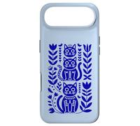 Custodia per iPhone Air Blu Oltremare Folk Art Cats Scandinavian Boho