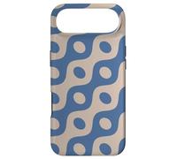 Custodia per iPhone Air Blue Beige Cream Chained Ovals Circles Wavy Lines Pattern