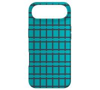 Custodia per iPhone Air Blue Teal Modern Geometric Train Ladder Track Pattern
