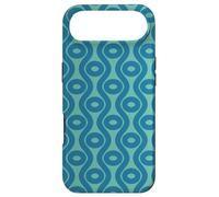 Custodia per iPhone Air Blue Teal Wavy Lines Circles Ovals 1960s Retro Pattern