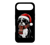 Custodia per iPhone Air Boston Terrier Dog Bostie Santa Hat Plaid sciarpa occhiali da sole
