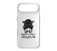 Custodia per iPhone Air Boston Terrier Kinda Busy Being A Dog Mom Messy Bun