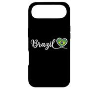Custodia per iPhone Air Brasile, corsivo, scrittura, con, bandiera nazionale, cuore
