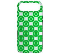 Custodia per iPhone Air Bright Green Cream Repeated Octagons Connected Pattern