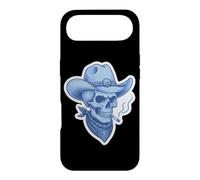 Custodia per iPhone Air Cappello da cowboy occidentale blu teschio scheletro Bandana Art