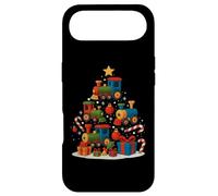 Custodia per iPhone Air Cappello di Natale in legno per albero di Natale con treno ferroviario locomotiva