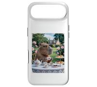 Custodia per iPhone Air Carino Capybara Sip Tea Rose Cup Cottagecore Floral Garden