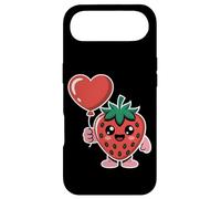 Custodia per iPhone Air Carino Fragola Che Tiene Cuore Palloncino Kawaii Fruit Art
