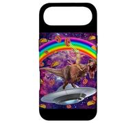 Custodia per iPhone Air Cat Riding Dinosaur Trex UFO Taco Donuts In Galaxy