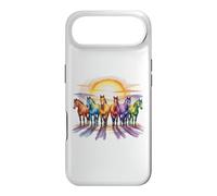 Custodia per iPhone Air Cavalli colorati in acquerello arcobaleno con Sunrise Equine