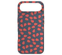 Custodia per iPhone Air Charcoal Navy Red Tear-Like Flame-Shaped Leaf Petals Pattern