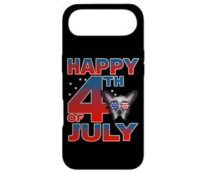 Custodia per iPhone Air Chinese Crested Dog American Flag Sunglasses Happy 4th July