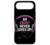 Custodia per iPhone Air Citazione di gioco "An Ebony Never Give Up" Cuffie personalizzate