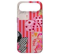 Custodia per iPhone Air Collage con 8 Lucky Lighting Bolt Star a forma di pallina rosa preppy a righe