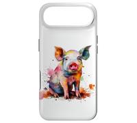 Custodia per iPhone Air Colorful Paint Splash Cute Show Pig Lover