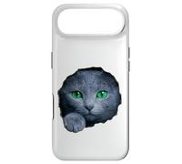 Custodia per iPhone Air Colpisce il gatto blu russo con gli occhi verdi che sbirciano attraverso